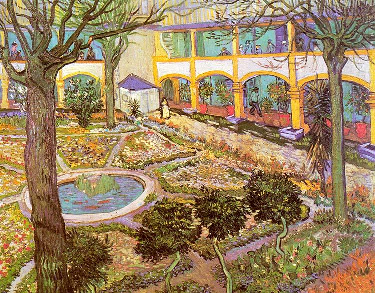 Vincent Van Gogh The Courtyard of the Hospital in Arles china oil painting image